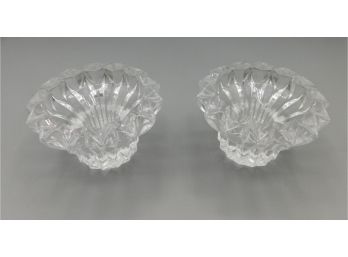 Pair Of Cut Glass Candlestick Holders