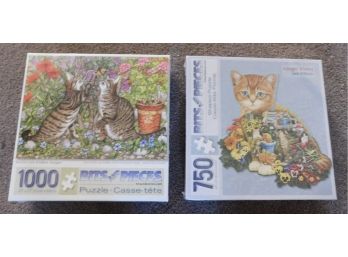 NEW SEALED Pair Of Cat Puzzles In Box