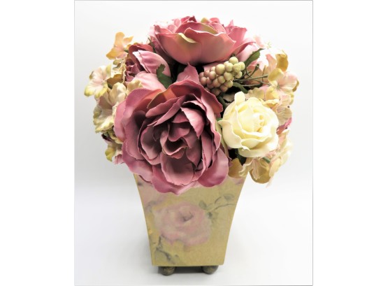 Beautiful Artificial Flower Bouquet In Decorative Planter