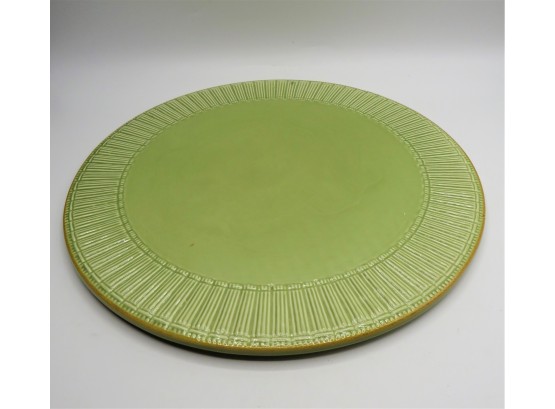 Vintage Green Footed Cake Plate