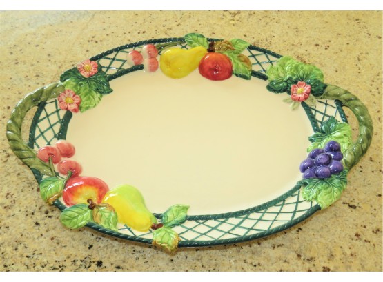 Villeroy & Boch Oval Handled Fruit Design Platter