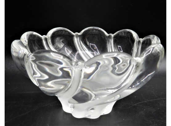 Lovely Frosted Glass Candy/Fruit Bowl With Swirl Design