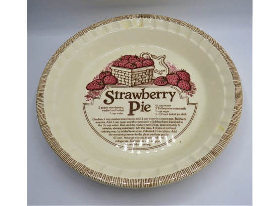 Royal China Jeannette Corporation 'strawberry Pie' Plate With Recipe