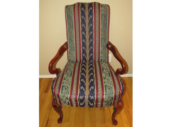 Stylish Royal Mahogany Fabric Arm Chair