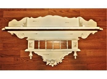Unique Stylish White Distressed Wood Shelf