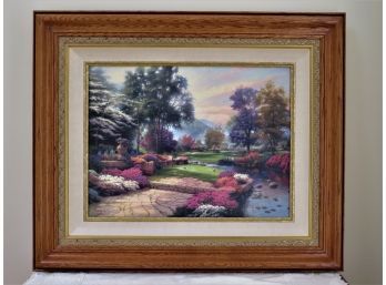 Thomas Kinkade 'living Waters' Golfer's Paradise, Hole One - Framed Limited Edition Print #179/1950 S/N Canvas