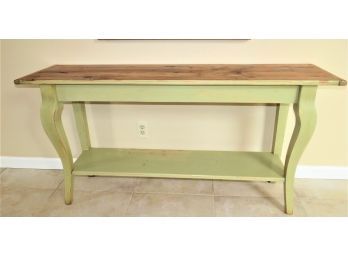 Green-tone Painted Rectangular Console Table