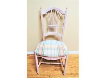Wood Plaid Cushioned Chair
