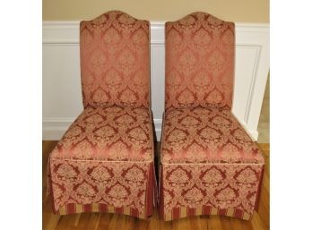 Custom Ethan Allen High-back Upholstered Chairs - Set Of 2