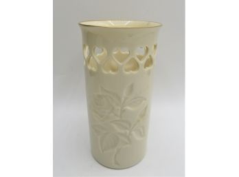 Lenox Rose Design & Heart-cutout Round Vase