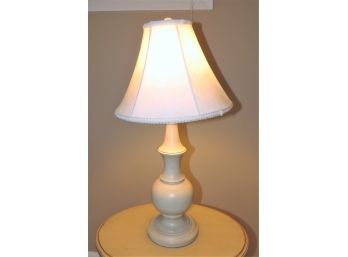 Light Gray Resin Table Lamp With Shade