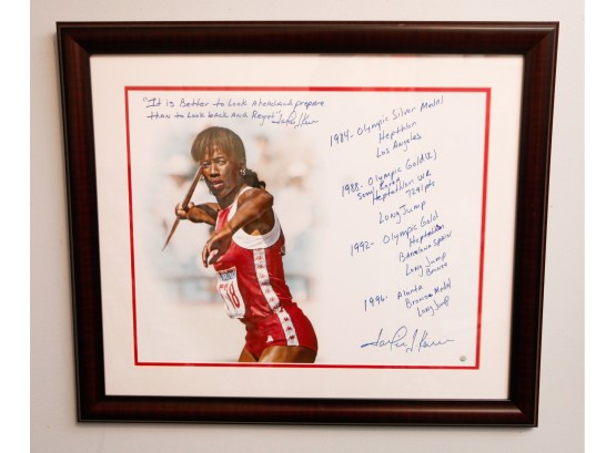 Signed Jackie Joyner Kersee Signed W/ Statistics & Signed Quote-Certificate Of Authenticity