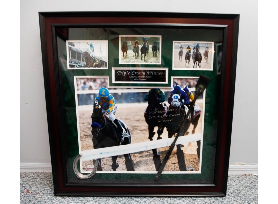 Signed Framed Triple Crown Winner - American Pharaoh Victor Espinoza - Authentification# SS033267 - Steiner