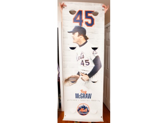 Large Tug McGraw Banner - Pitcher - Hung At Citi Field - Authenticated - JB838376