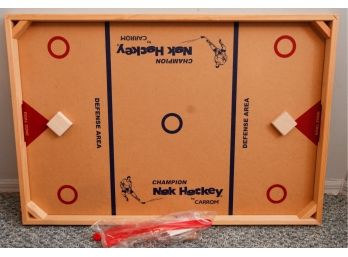 Champion Nok Hockey Game W/ Plastic Hockey Stick And Wooden Puck -  By Carrom