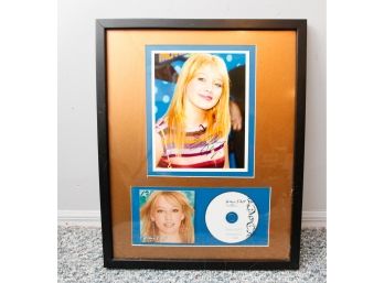 Hillary Duff Signed Photo W/ CD Framed - Collectible