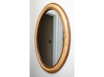 Charming Vintage Oval Mirror - Wooden Frame