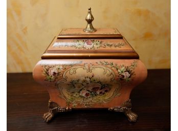 Footed Jewelry Box Designed By Lillian August - One Foot Chipped