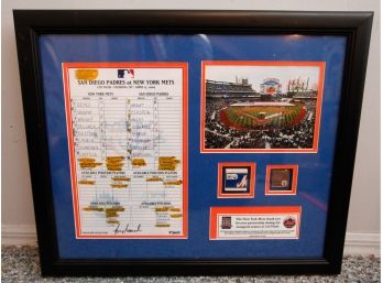 Mounted Memories - MLB Authenticated Citi Field Dirt - Certificate Of Authenticity - 2009 Replica Lineup