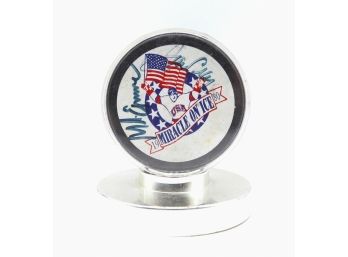 15th Anniversary - Miracle On Ice Hockey Puck - Signed By Jim Craig