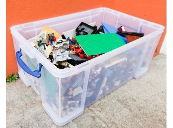 Legos Large Lot Of Assorted Legos W/ Plastic Bin Included