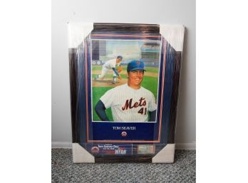 'Tom Seaver Day' Collectible Mets Framed 7/24/1988 - Mets Vs Braves Shea Stadium Ticket