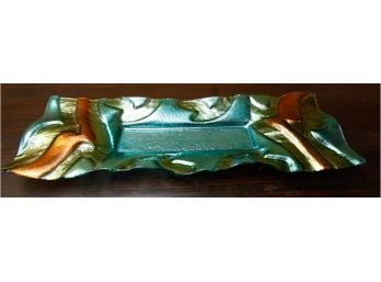 Beautiful Iridescent Mutli Colored Glass Decorative Accent Dish