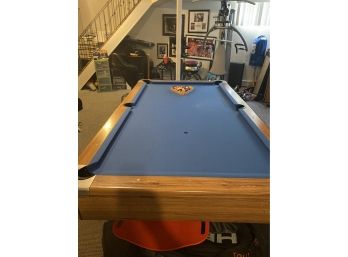 Pool Table W/ Cue Rack 7 Cue Wall Rack W/ 7 Cues & Triangle  - Billiard Balls Included