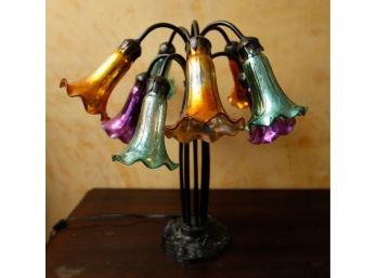 Mercury Glass - 9 Lily Table Lamp - Tested