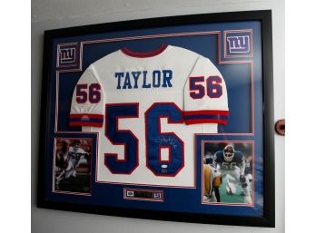 Signed Lawrence Taylor #56 Framed Jersey -2 Time Super Bowl Champion -Hall Of Fame 1999 -Certification# I42391
