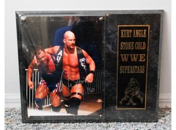Signed Kurt Angle Sports Memorabilia On Plaque - WWE Superstar - Letter Of Authenticity