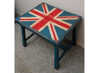 Wooden Table W/ British Flag - Wooden