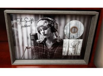 Framed Taylor Swift 'Folklore' CD W/ Signed CD Booklet - JAS Certification# BB77239