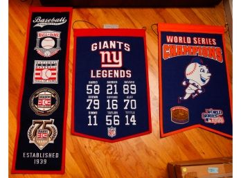 Lot Of 3 Decorative Sports Banners