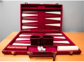 Red Velvet Vintage Backgammon Complete Set
