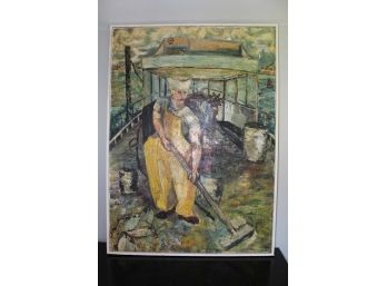 Nautical Fisherman Canvas Oil 1 - 48 X 35