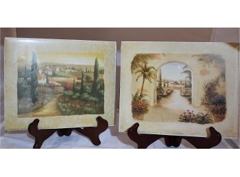 Vivian Flasch 'Tuscan Sunset I' & 'Garden Entrance 1' 10'x8' Lithographs