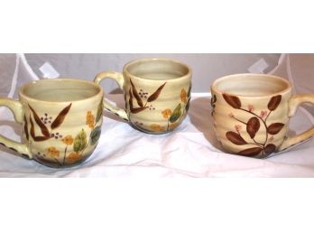 Shadowwood By HOME TRENDS Floral Print Ceramic Coffee Mugs, 3