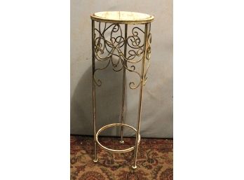 Small Metal Accent Table With Wood Top