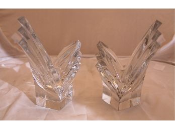 Pair Of Cut Glass Candleholders