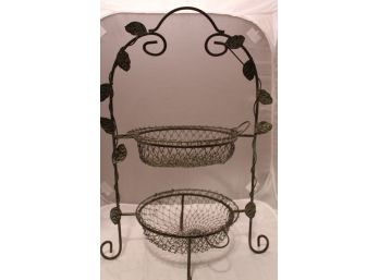 Metal Wire 2 Tier Fruit Basket