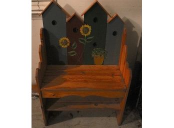 Mini Outdoor Painted Wooden Bench