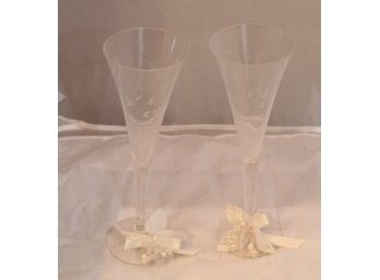 10' Tall Frosted Glass Champagne Chutes, 2