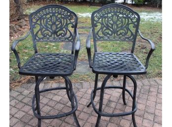 Wrought Iron Outdoor Bar Stools, 5