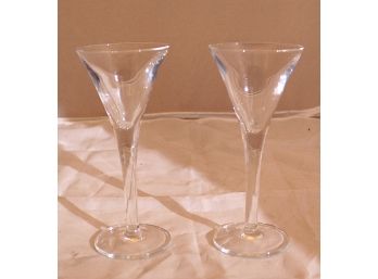 Pair Of Glass Champagne Chutes