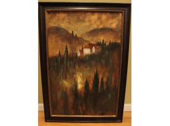 Canvas Framed Painting 'House On A Hill'