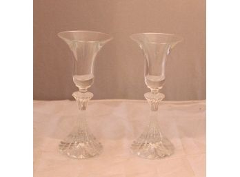 Pair Of Crystal Candleholders