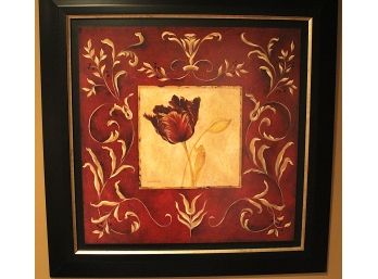 Framed Rose Print Signed By Laurel Lehman