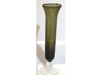 Green Glass Single Rose Vase