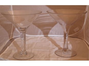 Pair Of Oversized Glass Martini Glasses